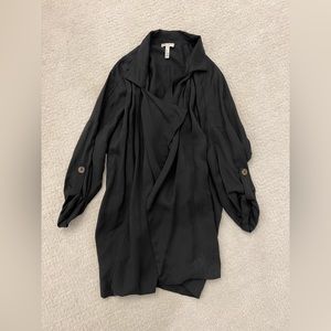 Leith Black Baggy Cape Jacket Blazer Top